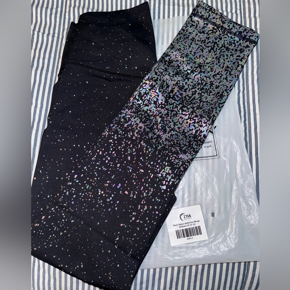 ZYIA Black Ombré Reflective Mirage Brilliant 24” leggings